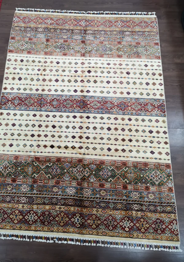 Handmade Fine Afghan Chubi Rug - Image 7