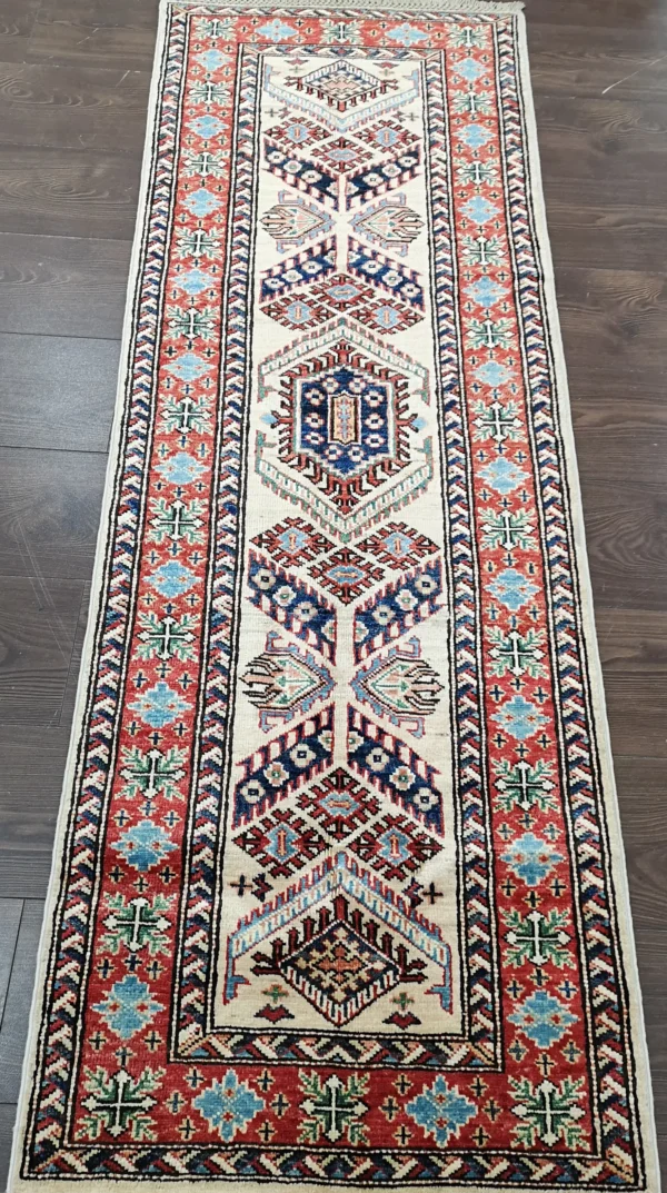 Handmade Fine Afghan Qazak (Kazak) Runner - Image 5