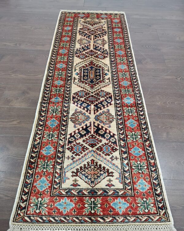 Handmade Fine Afghan Qazak (Kazak) Runner