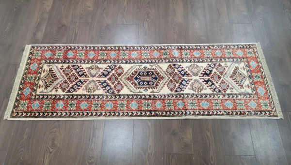 Handmade Fine Afghan Qazak (Kazak) Runner - Image 2