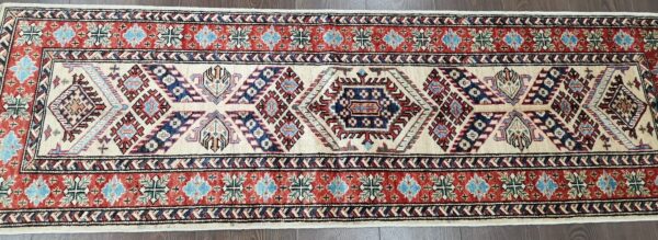 Handmade Fine Afghan Qazak (Kazak) Runner - Image 5