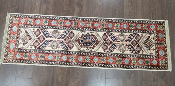 Handmade Fine Afghan Qazak (Kazak) Runner - Image 2
