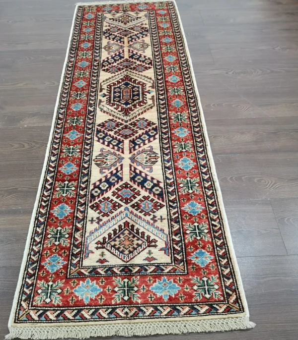 Handmade Fine Afghan Qazak (Kazak) Runner - Image 6