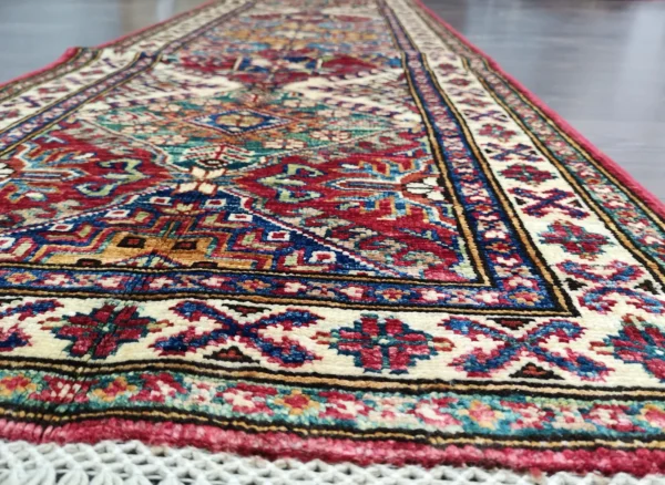 Handmade Fine Afghan Qazak (Kazak) Runner - Image 4