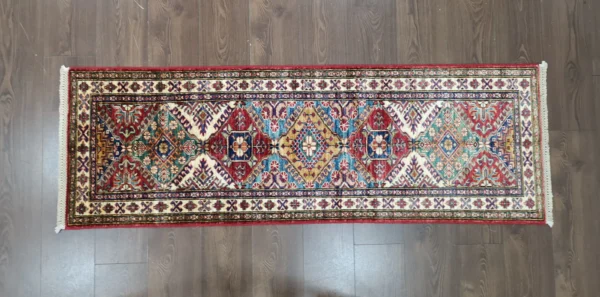 Handmade Fine Afghan Qazak (Kazak) Runner - Image 5