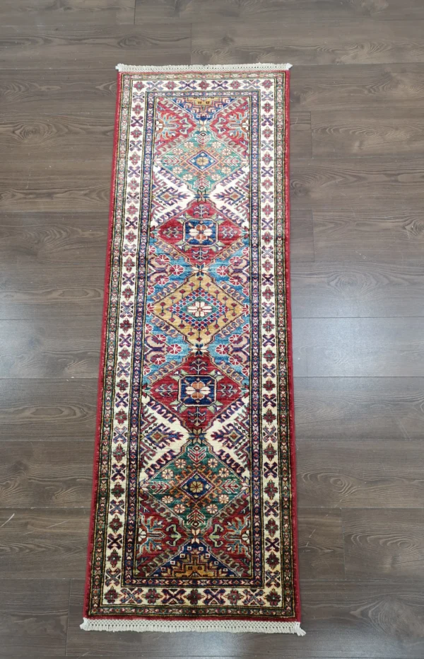 Handmade Fine Afghan Qazak (Kazak) Runner