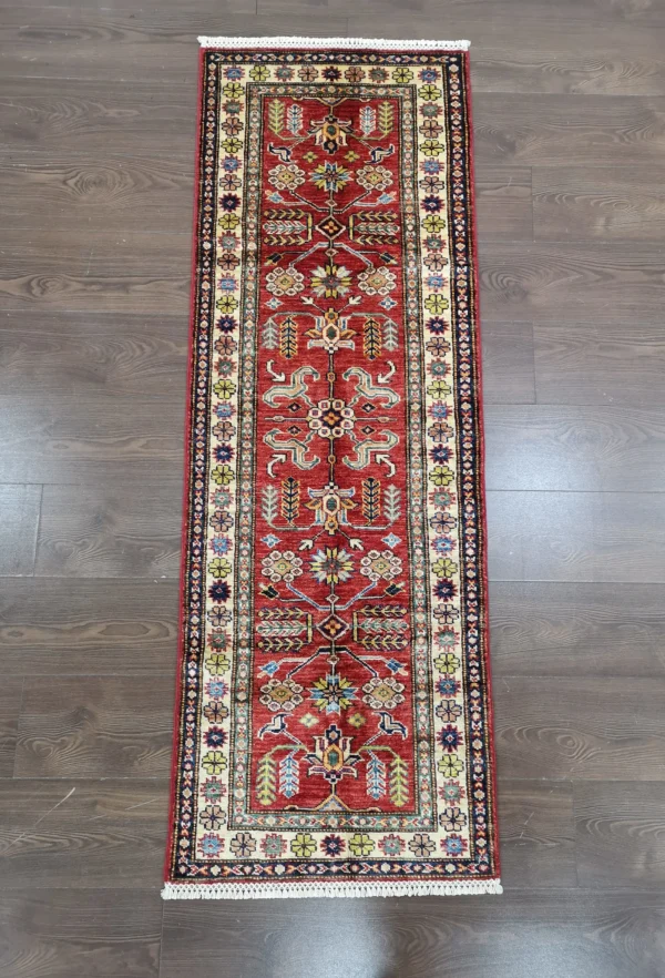 Handmade Fine Afghan Qazak (Kazak) Runner