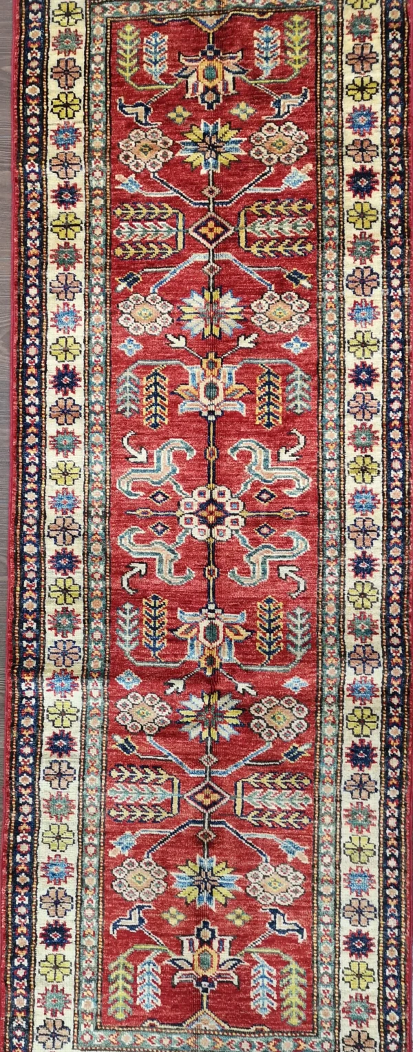 Handmade Fine Afghan Qazak (Kazak) Runner - Image 4