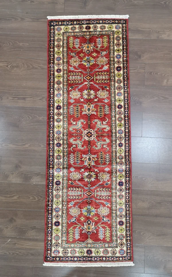 Handmade Fine Afghan Qazak (Kazak) Runner