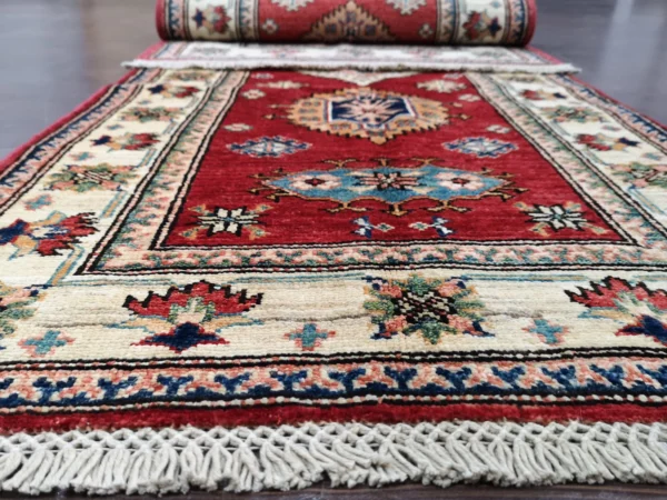 Handmade Fine Afghan Qazak (Kazak) Runner - Image 2