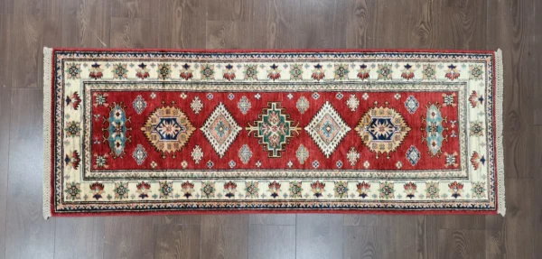 Handmade Fine Afghan Qazak (Kazak) Runner - Image 5