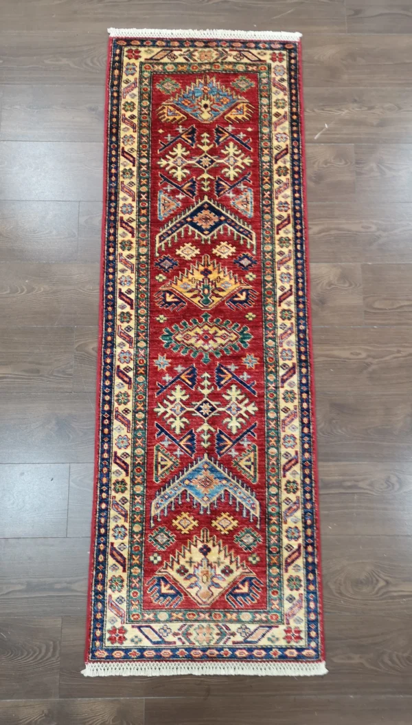 Handmade Fine Afghan Qazak (Kazak) Runner - Image 7
