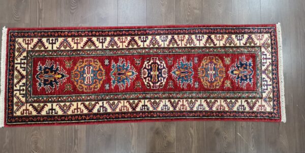 Handmade Fine Afghan Qazak (Kazak) Runner - Image 5