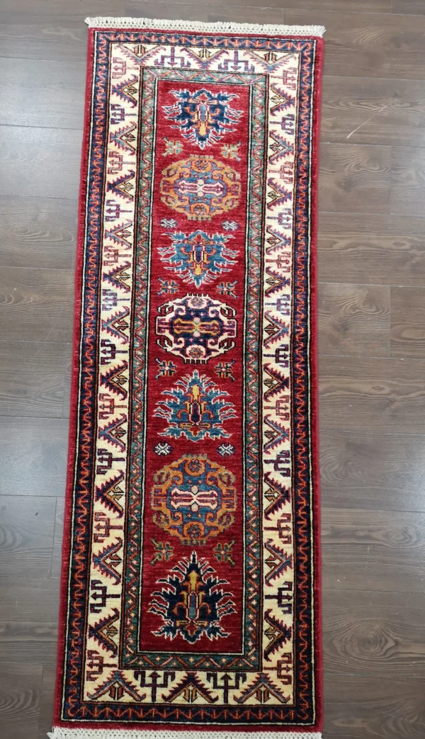 Handmade Fine Afghan Qazak (Kazak) Runner - Image 6