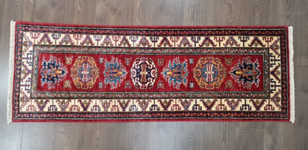 Handmade Fine Afghan Qazak (Kazak) Runner - Image 7
