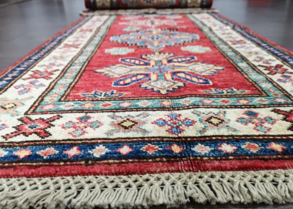 Handmade Fine Afghan Qazak (Kazak) Runner - Image 4