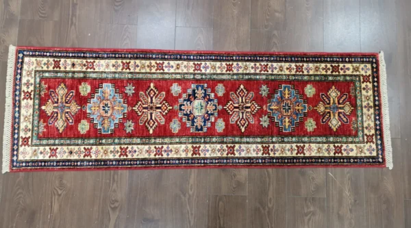 Handmade Fine Afghan Qazak (Kazak) Runner - Image 2
