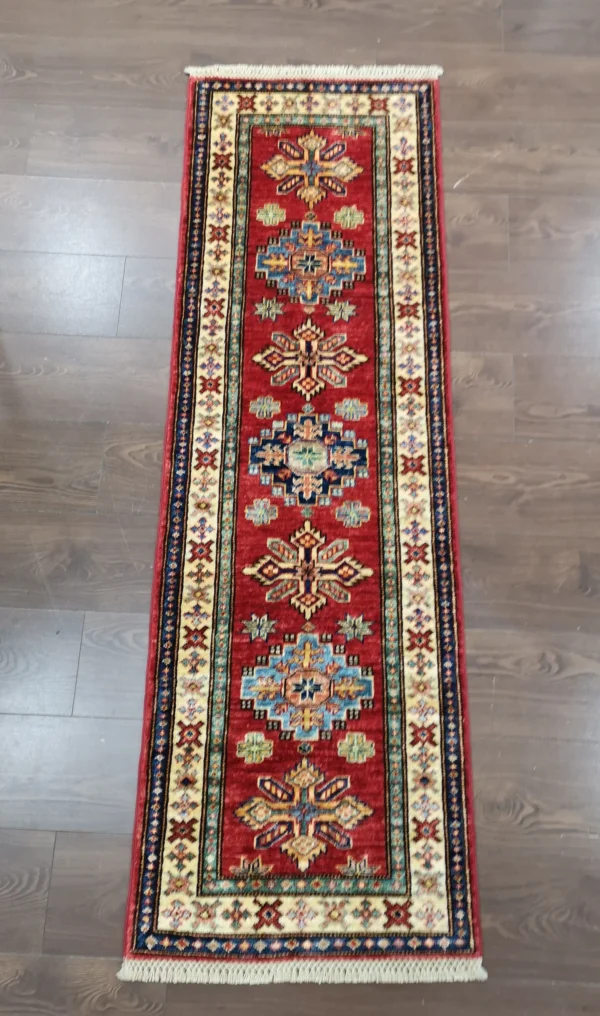 Handmade Fine Afghan Qazak (Kazak) Runner