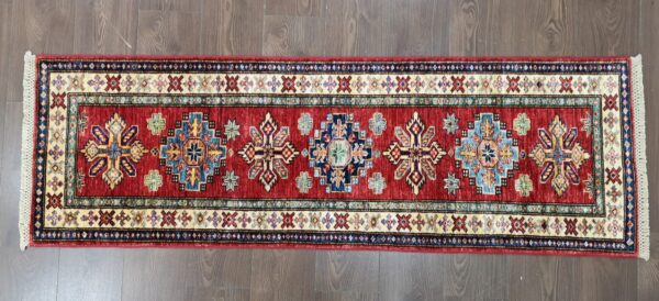 Handmade Fine Afghan Qazak (Kazak) Runner - Image 7