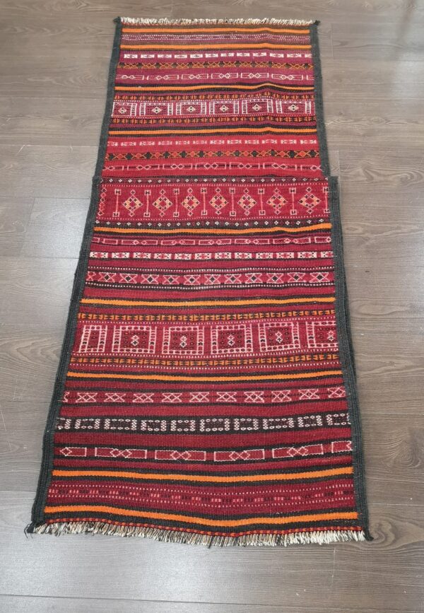 Handmade Afghan Kilim Medium Runner - Image 6