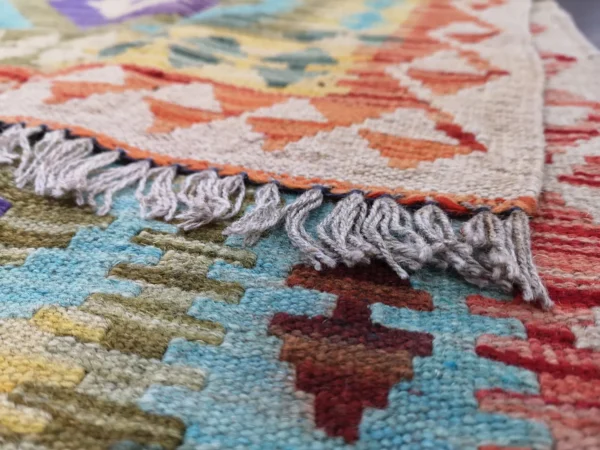 Handmade Afghan Kilim Short Runner - Image 2