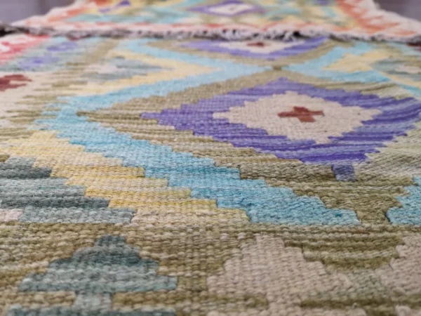 Handmade Afghan Kilim Short Runner - Image 3
