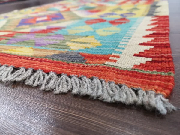 Handmade Afghan Kilim Short Runner - Image 8