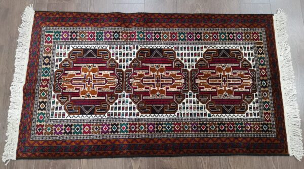 Handmade Fine Afghan Baluchi Rug - Image 5