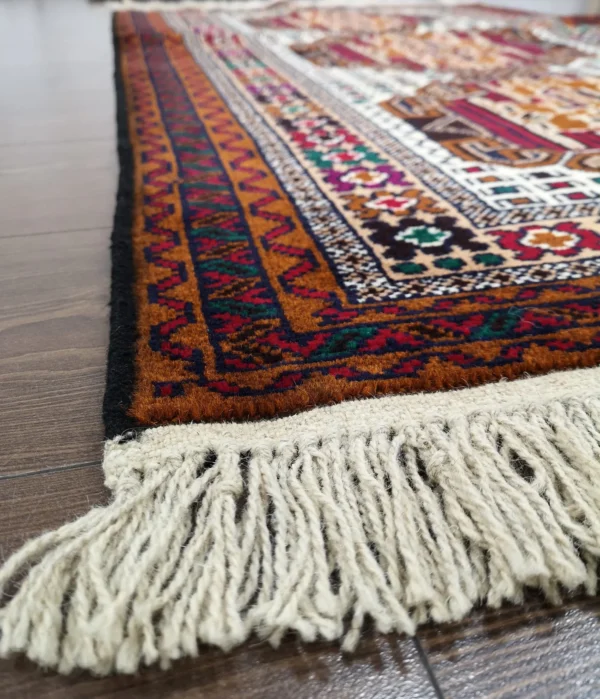 Handmade Fine Afghan Baluchi Rug - Image 7