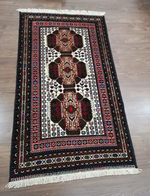 Handmade Fine Afghan Baluchi Rug - Image 2