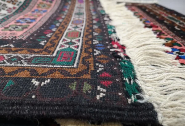 Handmade Fine Afghan Baluchi Rug - Image 3