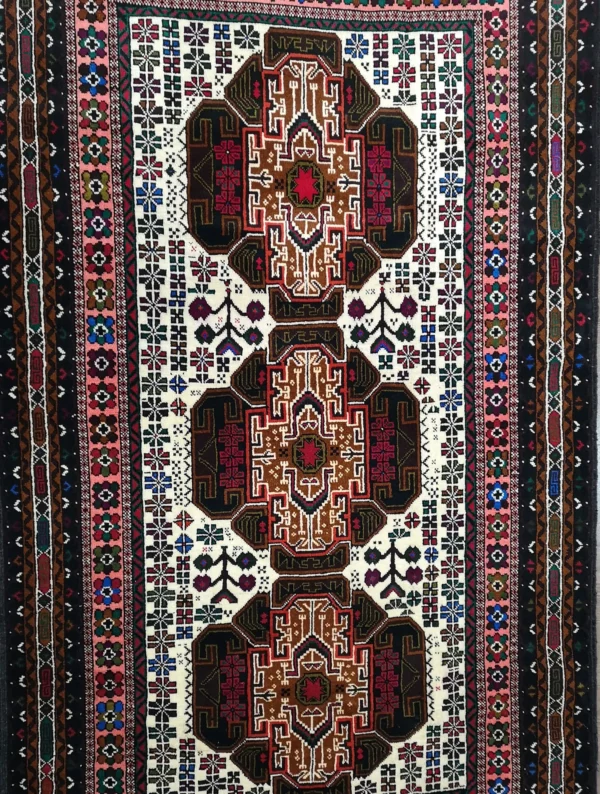 Handmade Fine Afghan Baluchi Rug - Image 4