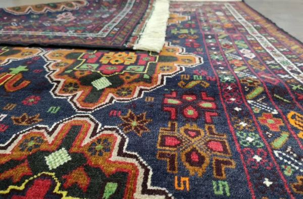 Handmade Fine Afghan Baluchi Rug - Image 7