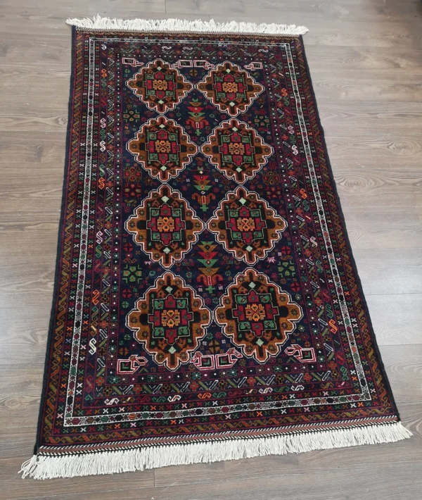 Handmade Fine Afghan Baluchi Rug - Image 2