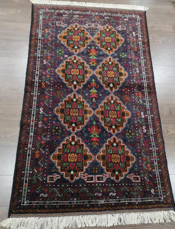 Handmade Fine Afghan Baluchi Rug - Image 5