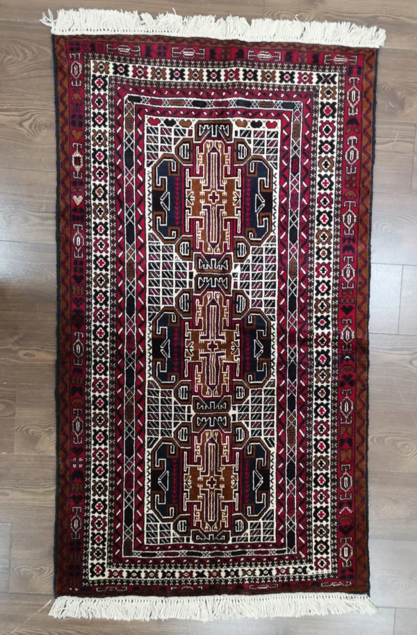 Handmade Fine Afghan Baluchi Rug - Image 5