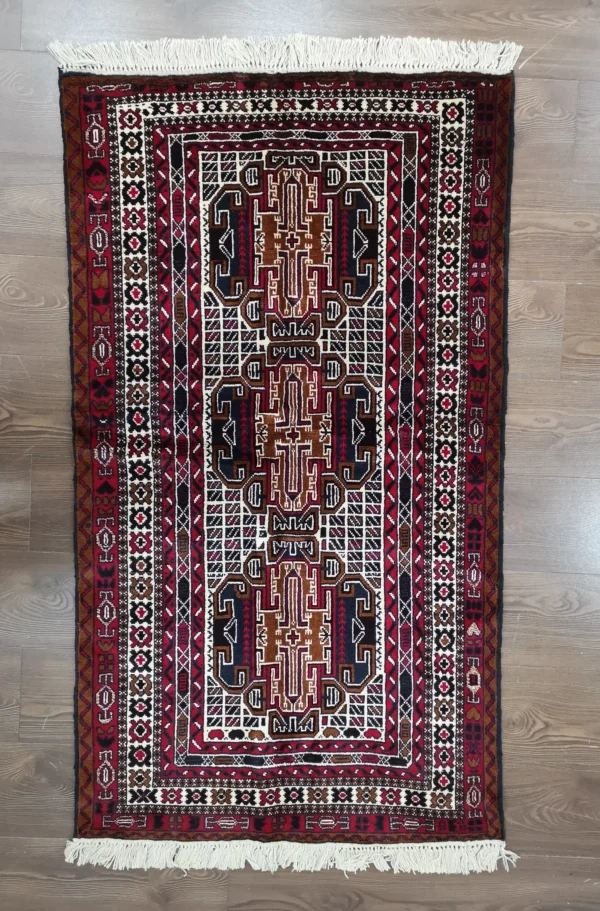 Handmade Fine Afghan Baluchi Rug - Image 9