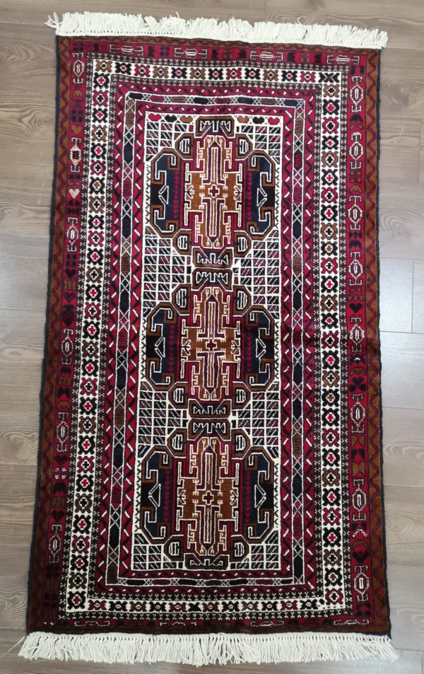 Handmade Fine Afghan Baluchi Rug - Image 7