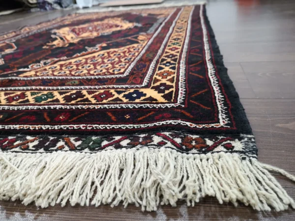 Handmade Fine Afghan Baluchi Rug - Image 5