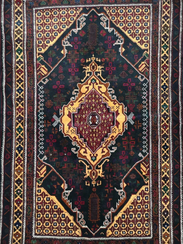Handmade Fine Afghan Baluchi Rug - Image 8