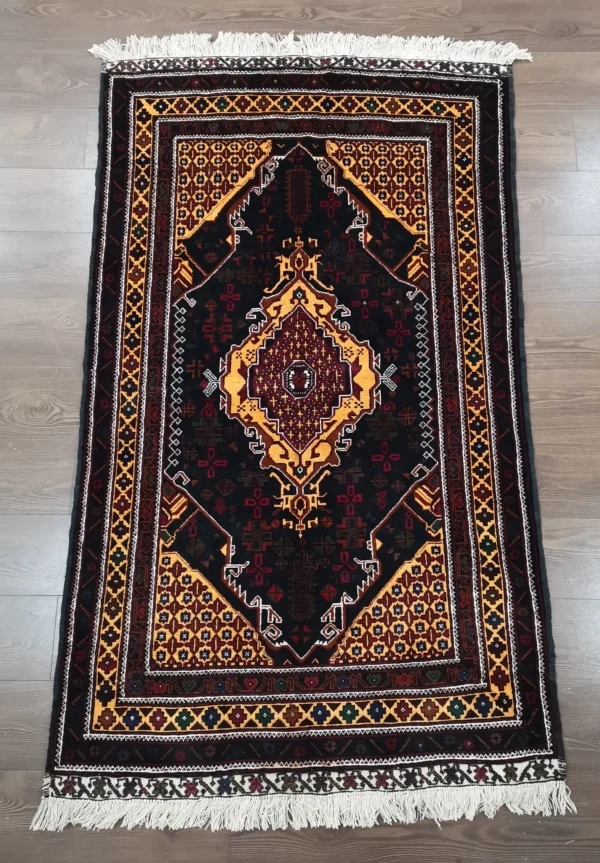 Handmade Fine Afghan Baluchi Rug - Image 4