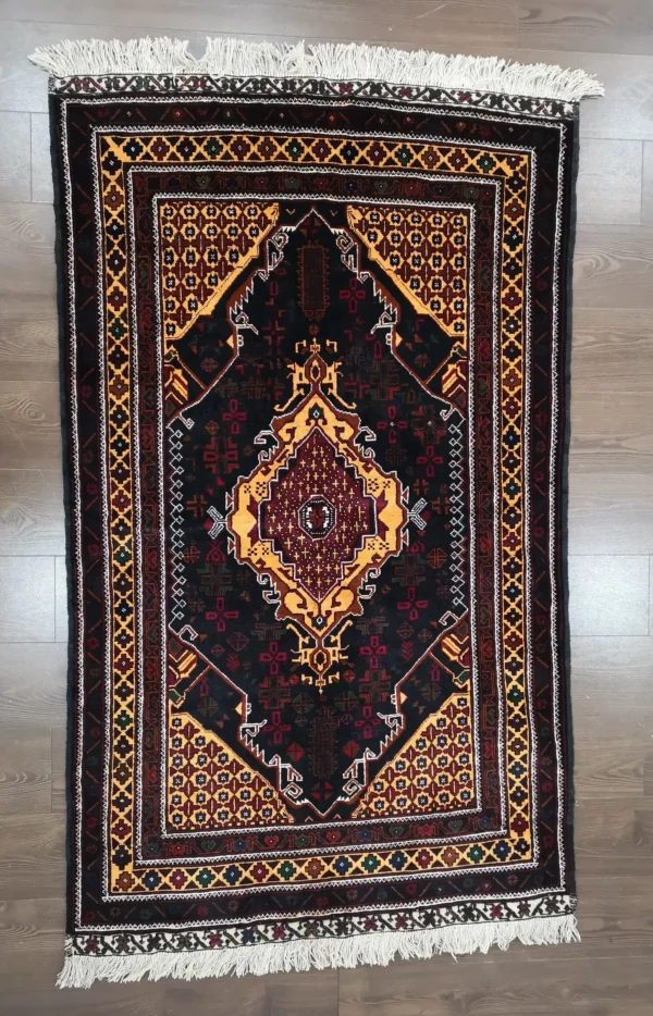 Handmade Fine Afghan Baluchi Rug - Image 6