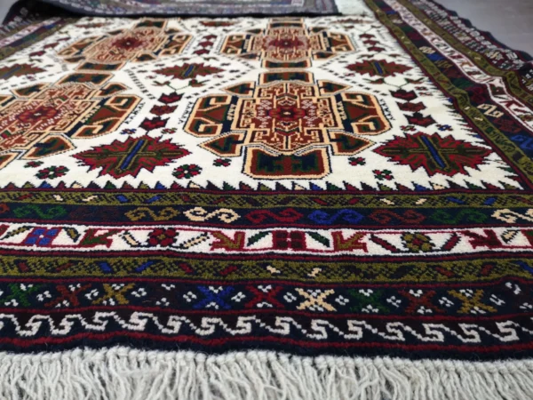 Handmade Fine Afghan Baluchi Rug - Image 7