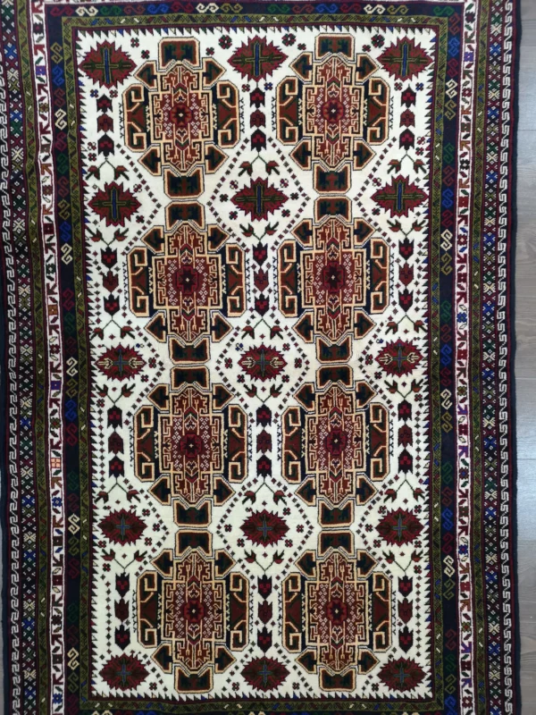 Handmade Fine Afghan Baluchi Rug - Image 2