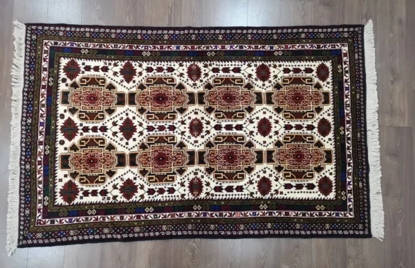 Handmade Fine Afghan Baluchi Rug - Image 4