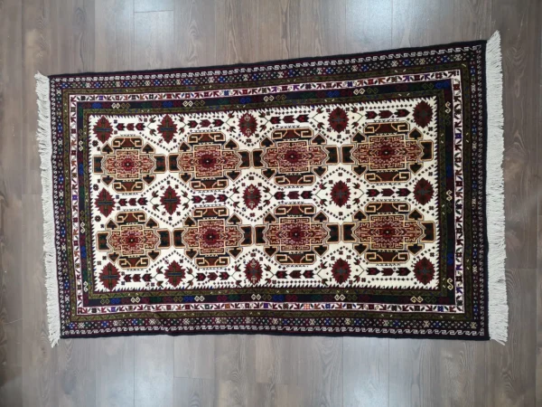 Handmade Fine Afghan Baluchi Rug - Image 6
