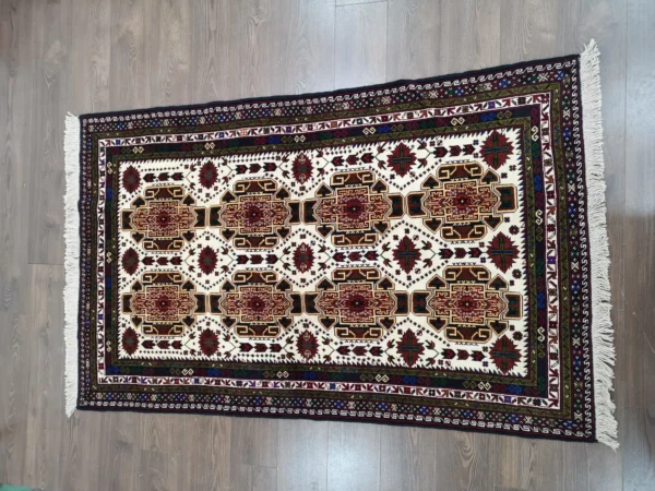 Handmade Fine Afghan Baluchi Rug - Image 8