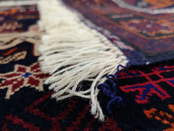 Handmade Fine Afghan Baluchi Rug - Image 3